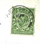 1/2d halfpenny blue-green 1900